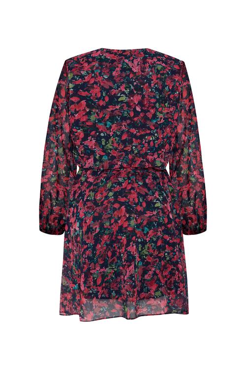  BASKILI BELİ KUŞAKLI MİNİ ELBİSE