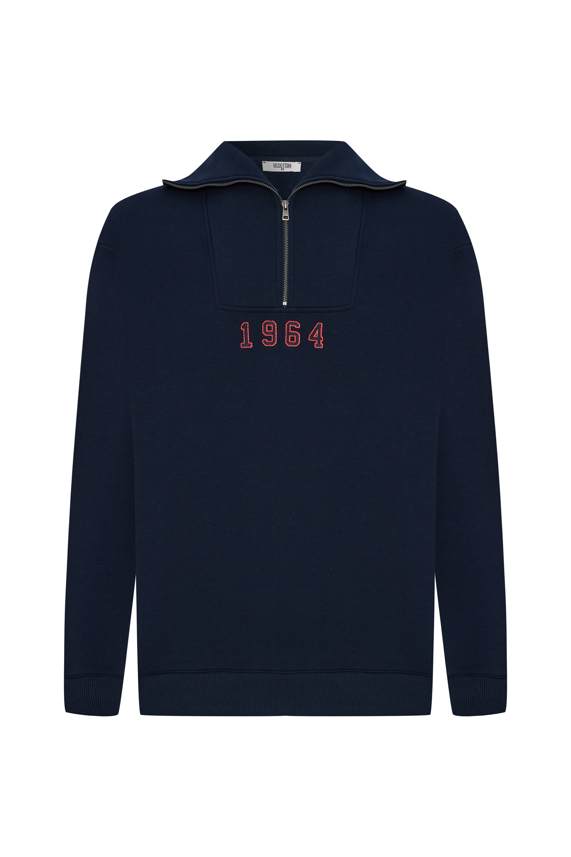 FERMUARLI YAKA NAKIŞLI SWEATSHIRT