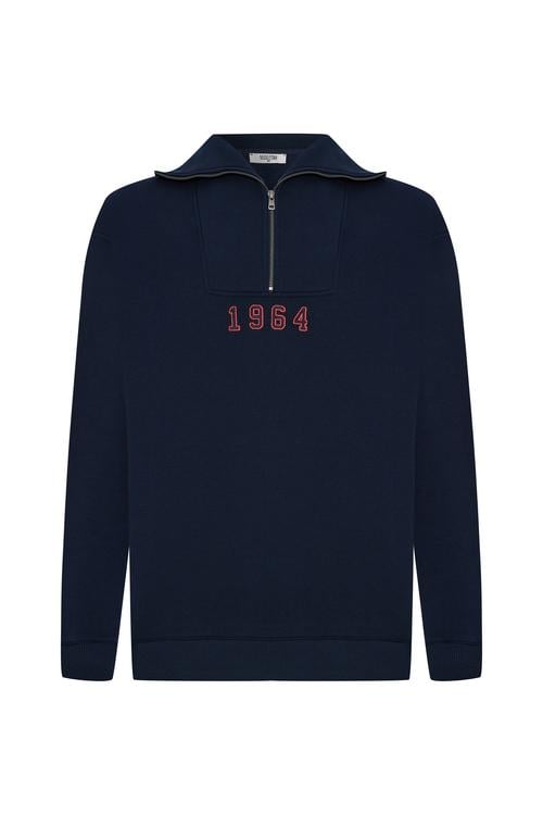  FERMUARLI YAKA NAKIŞLI SWEATSHIRT