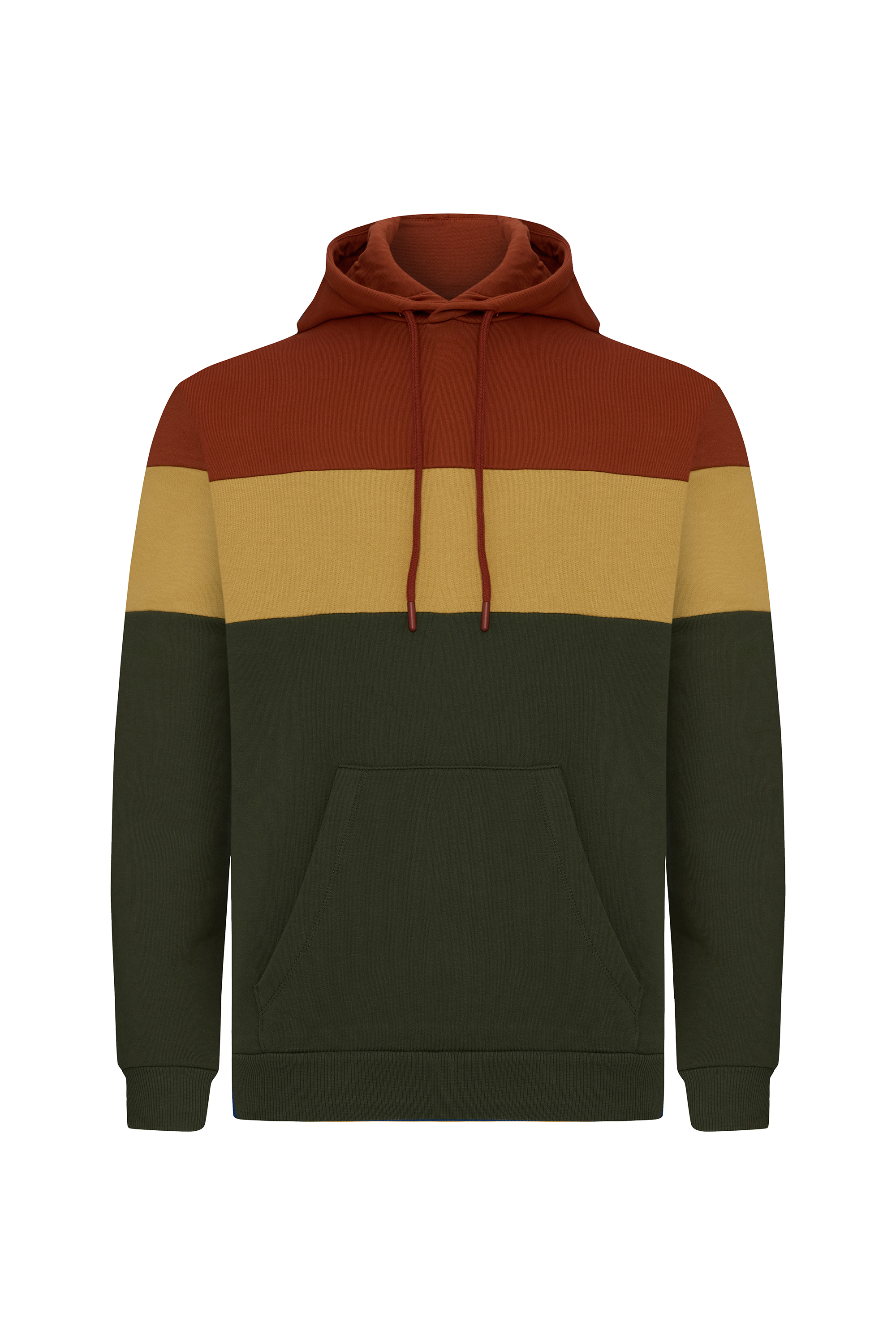 RENK BLOKLU KAPÜŞONLU SWEATSHIRT