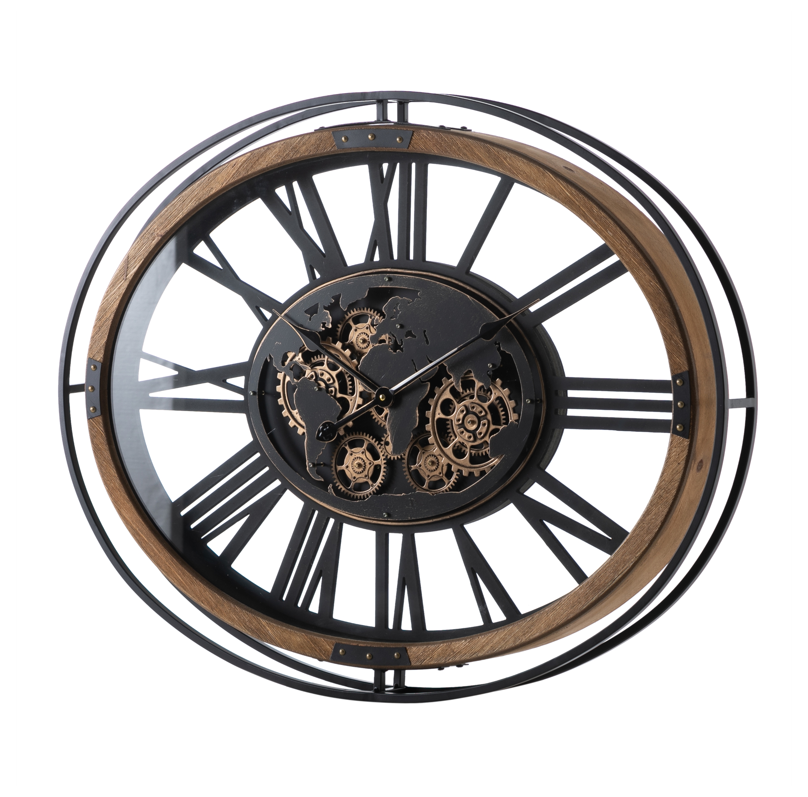 BROWN ÇARKLI DUVAR SAATİ 87X67X8CM