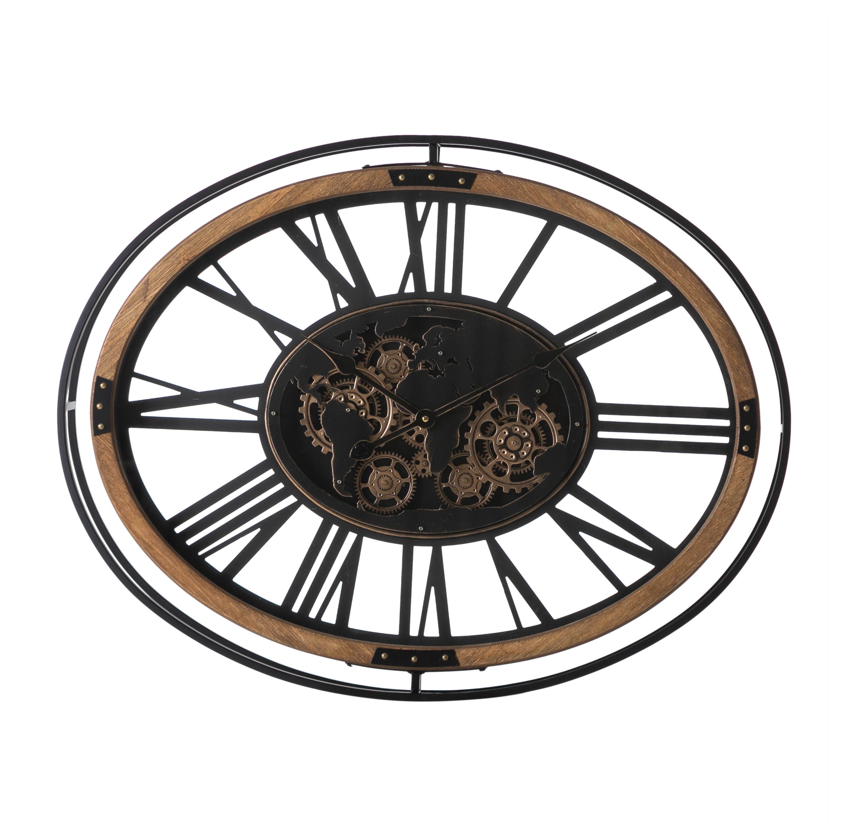 BROWN ÇARKLI DUVAR SAATİ 87X67X8CM