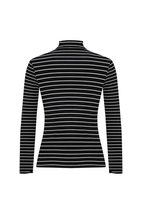  ÇİZGİLİ DİK YAKA BLUZ