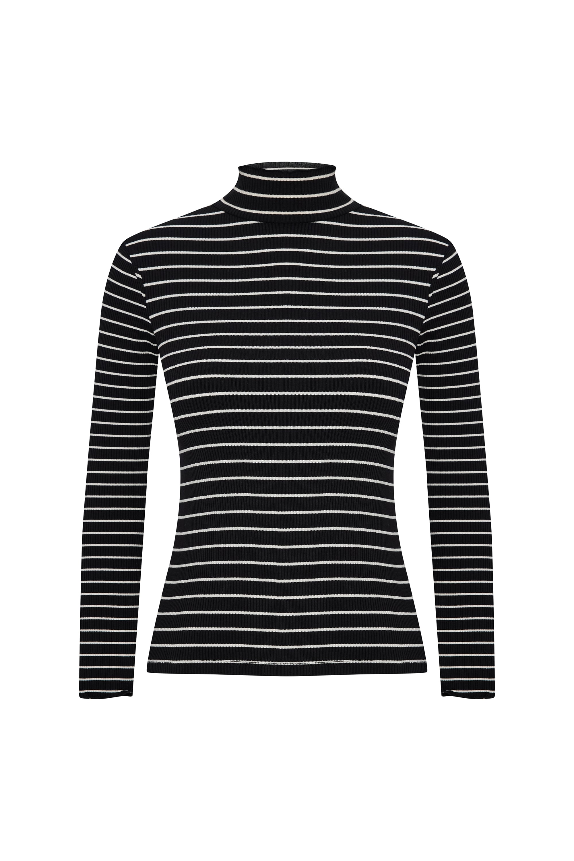 ÇİZGİLİ DİK YAKA BLUZ