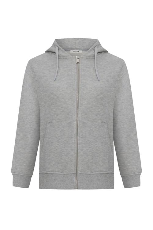  KAPÜŞONLU OVERSIZE FERMUARLI SWEATSHIRT