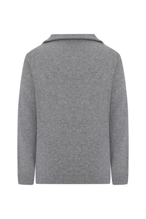  FERMUARLI POLO YAKA YÜN KAZAK