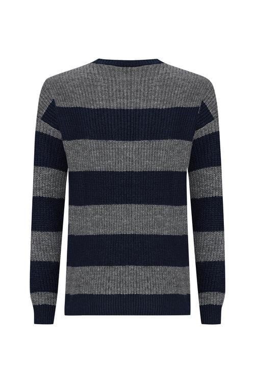  ÇİZGİLİ BİSİKLET YAKA KAZAK