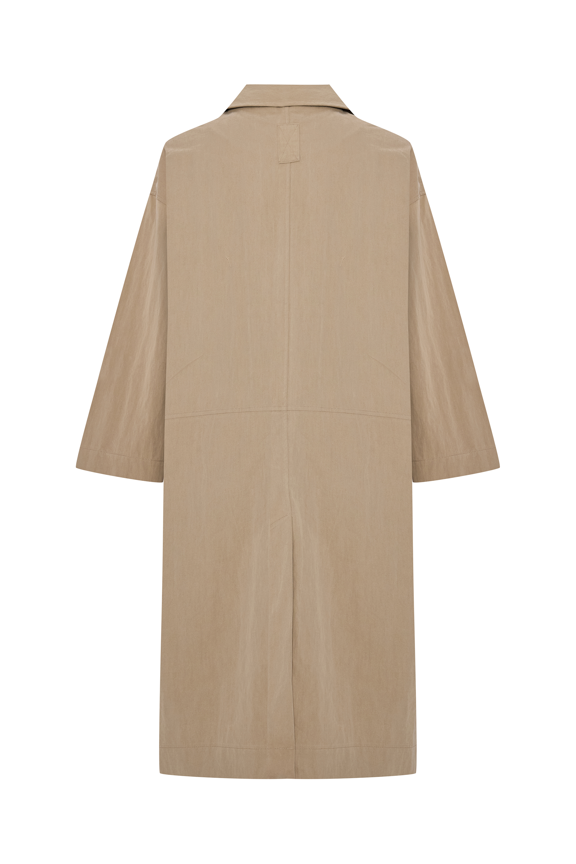 DÜĞMELİ OVERSIZE UZUN TRENÇKOT