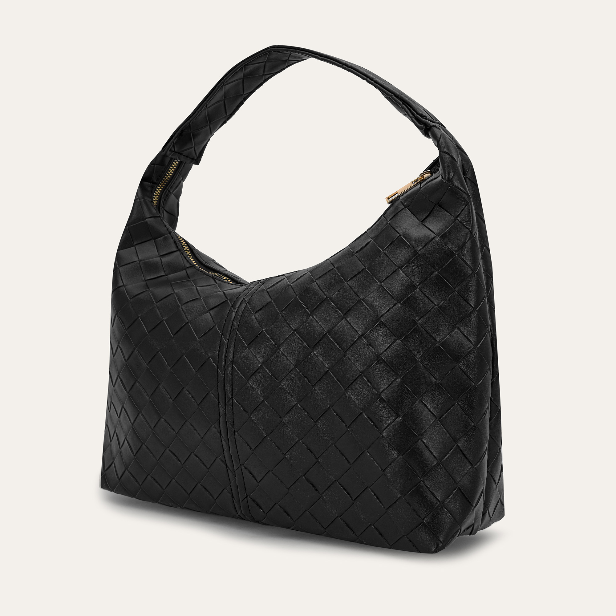 ÖRGÜ DESENLİ DERİ GÖRÜNÜMLÜ OMUZ ÇANTASI