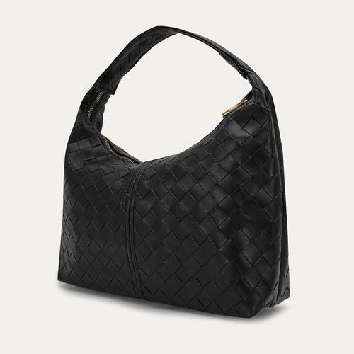  ÖRGÜ DESENLİ DERİ GÖRÜNÜMLÜ OMUZ ÇANTASI