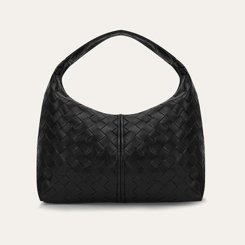  ÖRGÜ DESENLİ DERİ GÖRÜNÜMLÜ OMUZ ÇANTASI