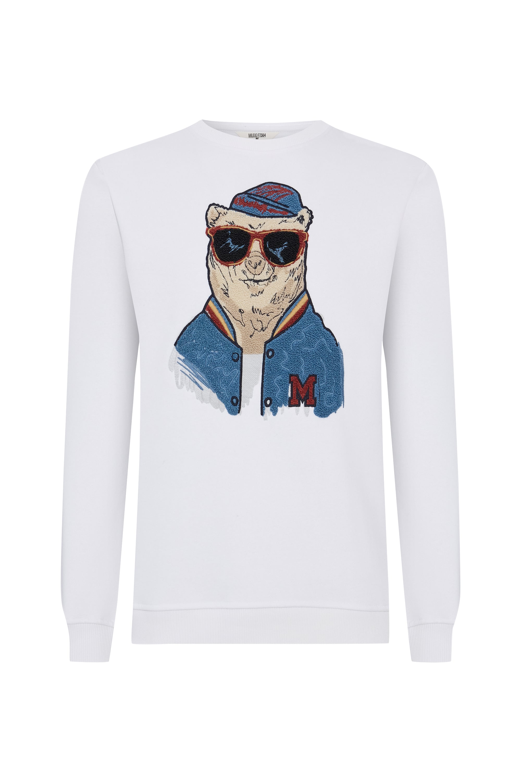 NAKIŞLI BİSİKLET YAKA SWEATSHIRT