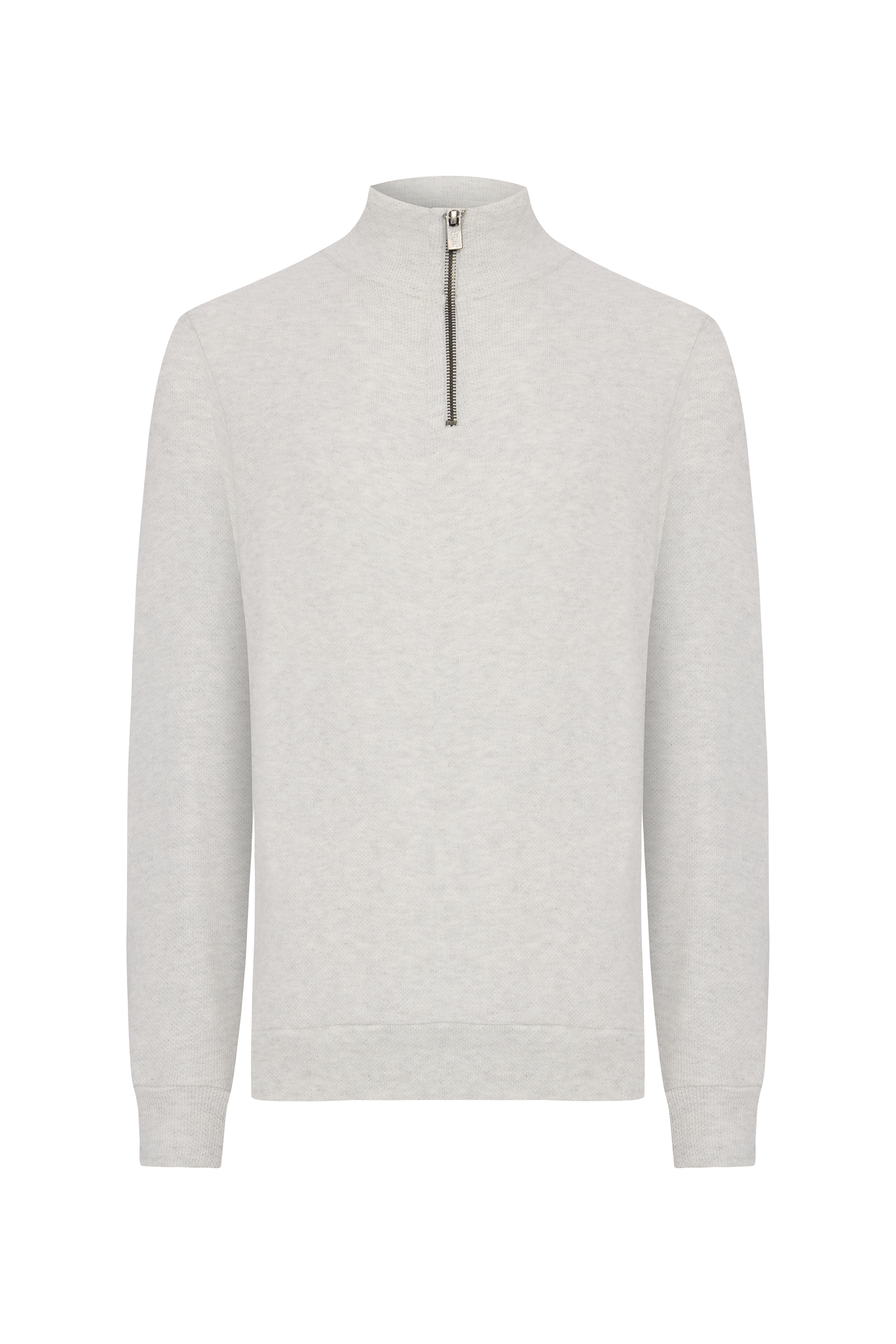 FERMUARLI DİK YAKA SWEATSHIRT
