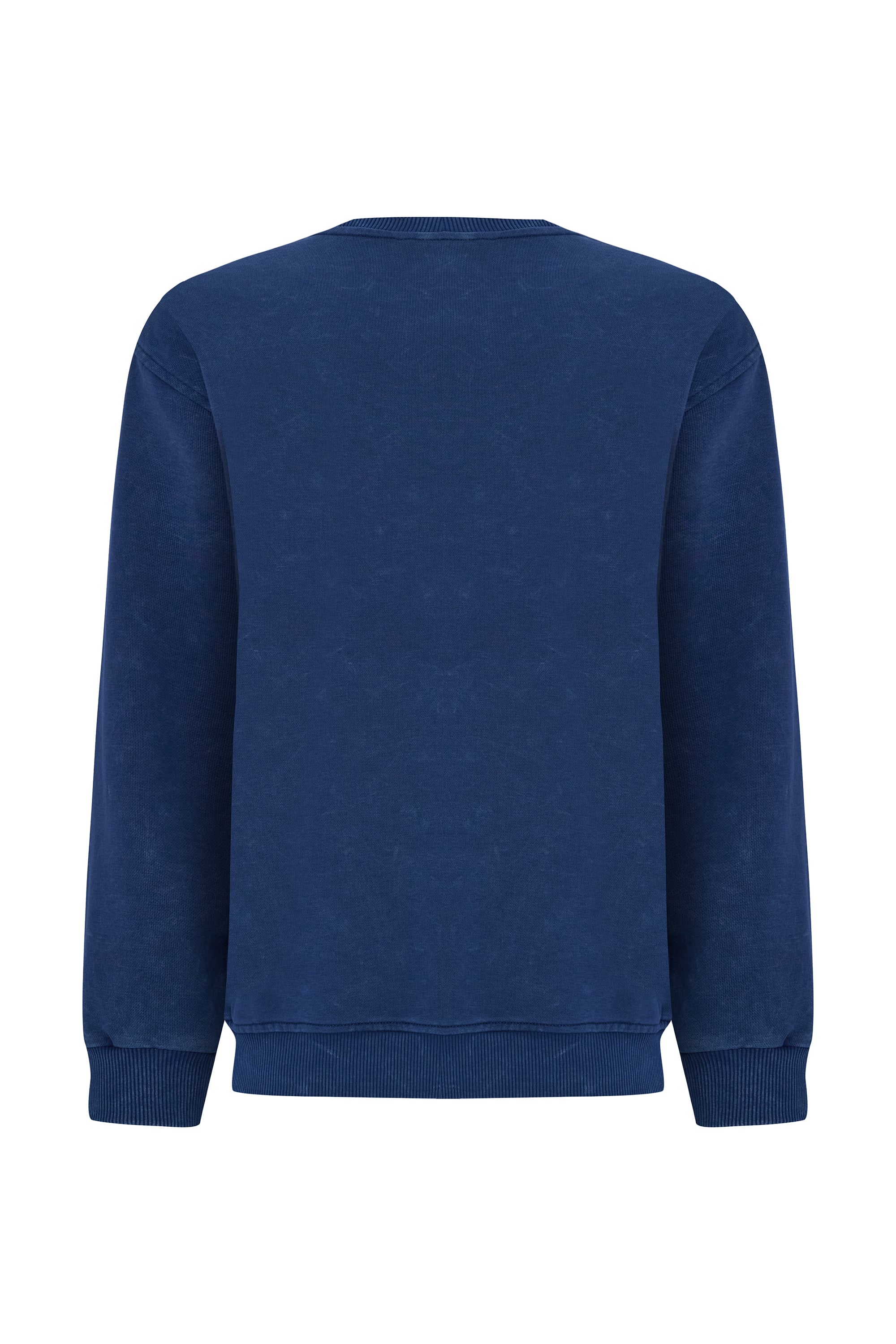 BASKILI OVERSIZE BİSİKLET YAKA SWEATSHIRT