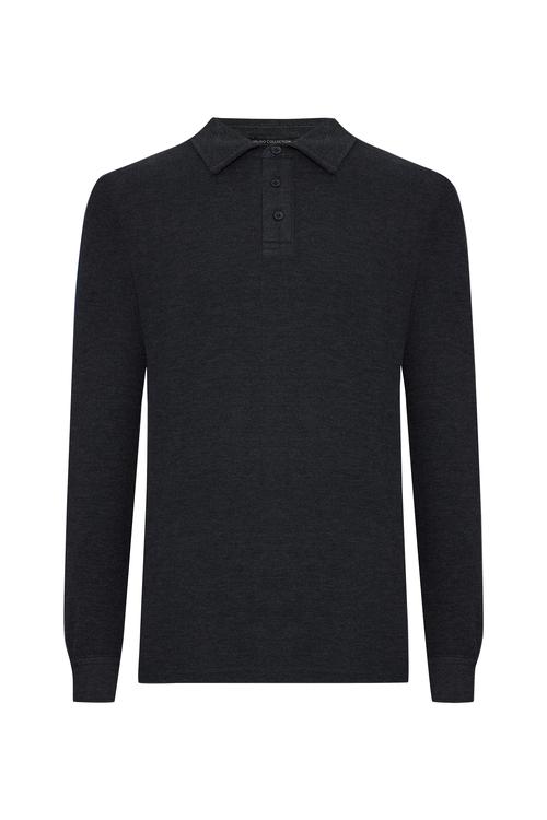  DÜĞMELİ POLO YAKA SWEATSHIRT