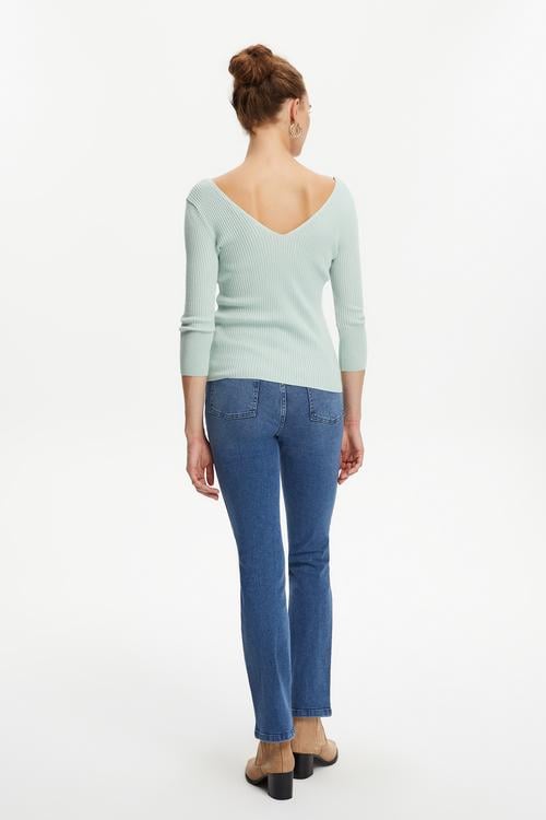  FİTİLLİ V YAKA TRİKO KAZAK