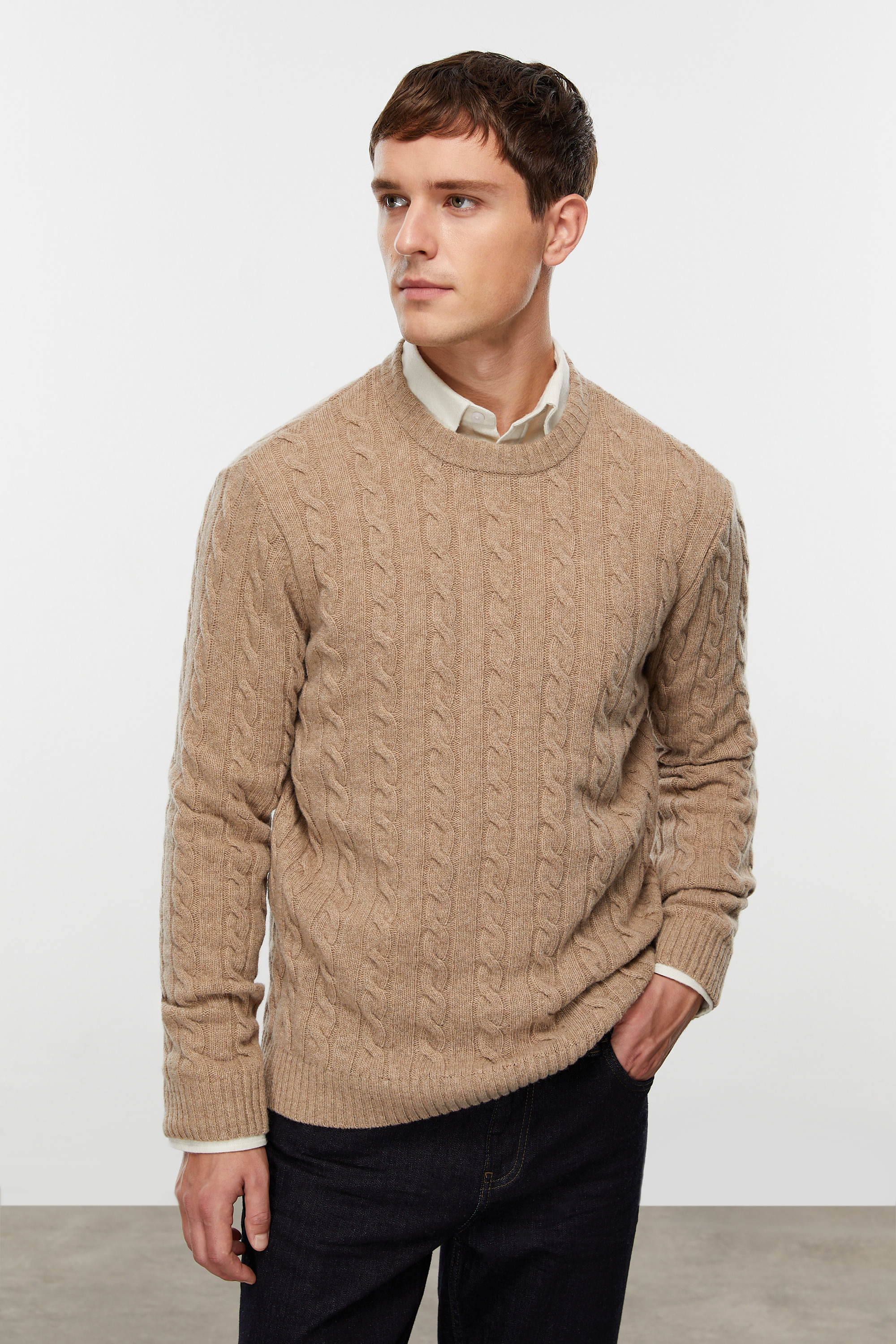 YÜN KARIŞIMLI SAÇ ÖRGÜ TRİKO KAZAK