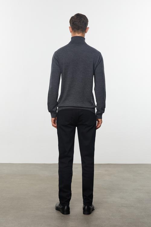  BALIKÇI YAKA MERİNO YÜN KAZAK