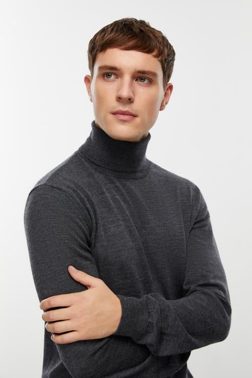  BALIKÇI YAKA MERİNO YÜN KAZAK