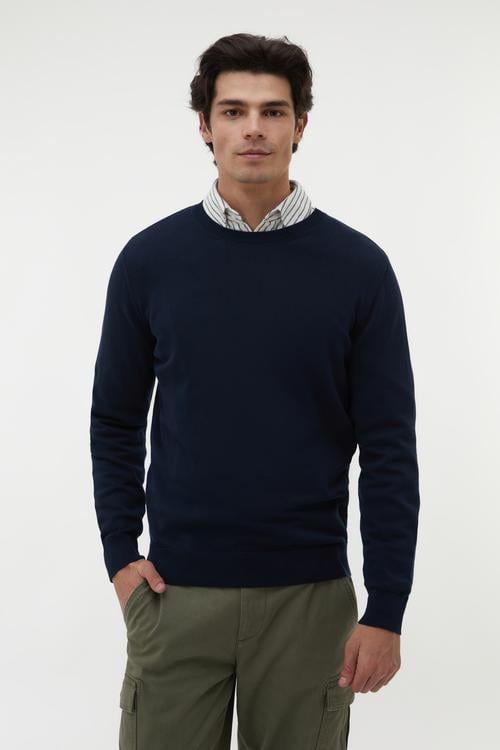 BİSİKLET YAKA UZUN KOLLU KAZAK