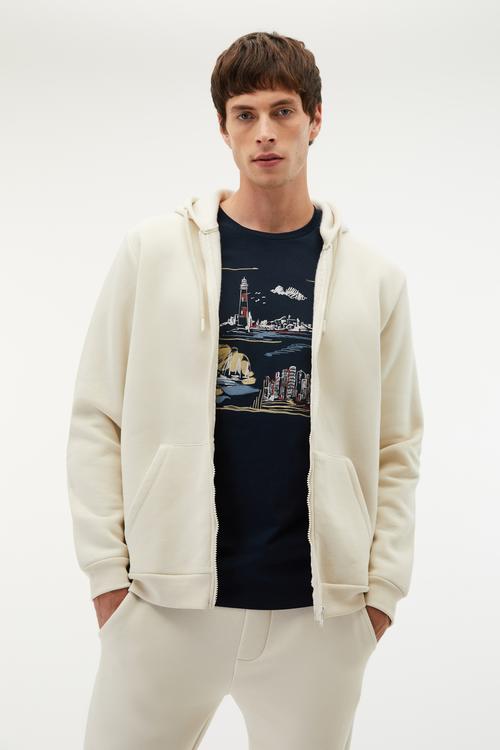  KAPÜŞONLU FERMUARLI OVERSIZE SWEATSHIRT