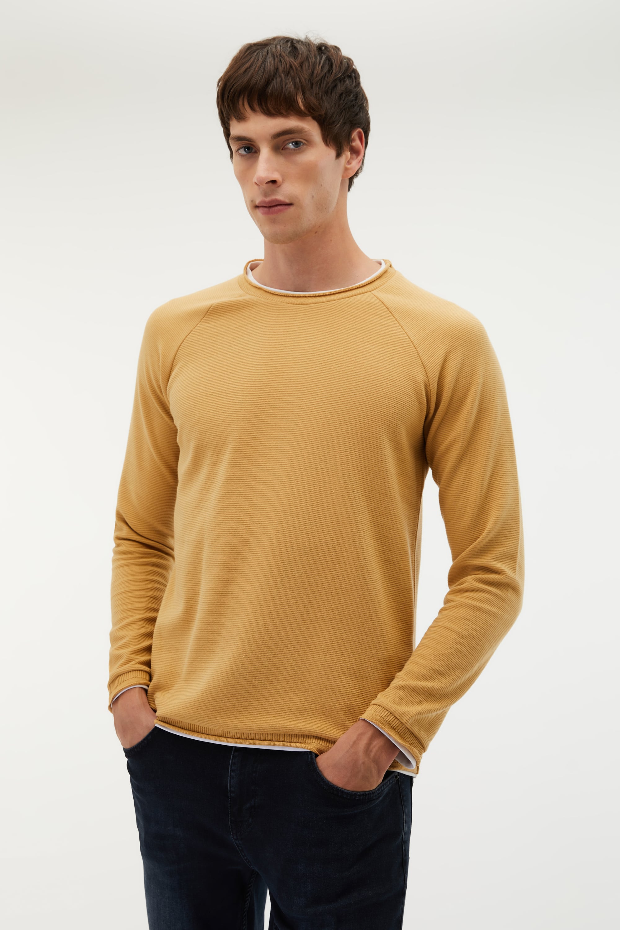 PAMUKLU BİSİKLET YAKA SWEATSHIRT