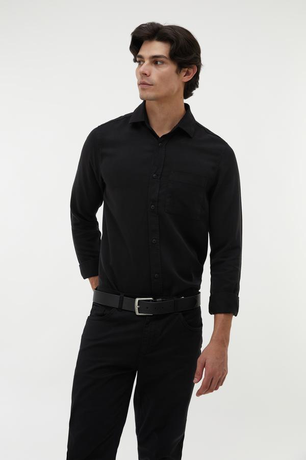 REGULAR FIT TEK CEPLİ UZUN KOLLU GÖMLEK