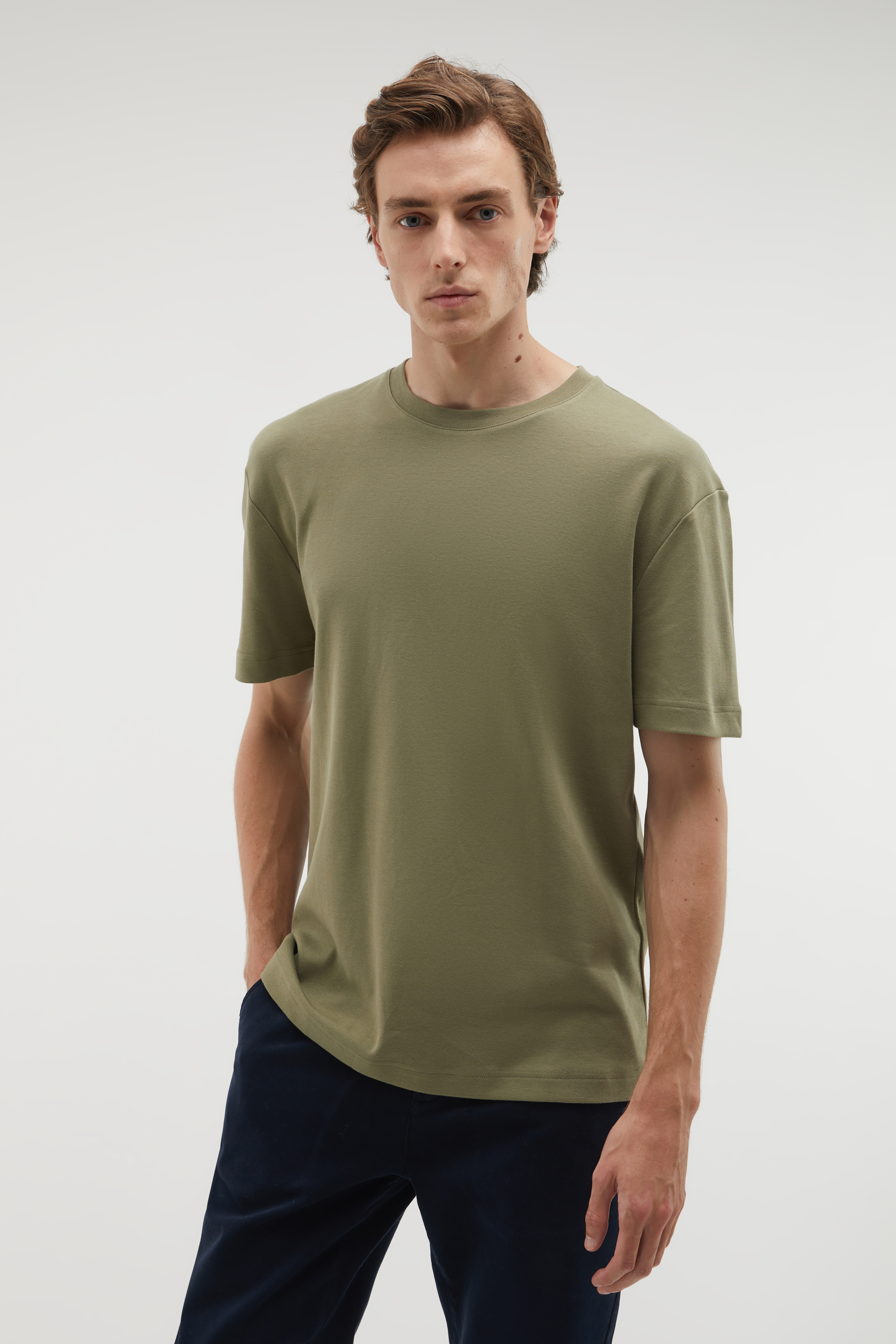 BİSİKLET YAKA PAMUKLU T-SHIRT