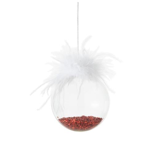 WHITE FLUFFY AĞAÇ SÜSÜ 8 CM