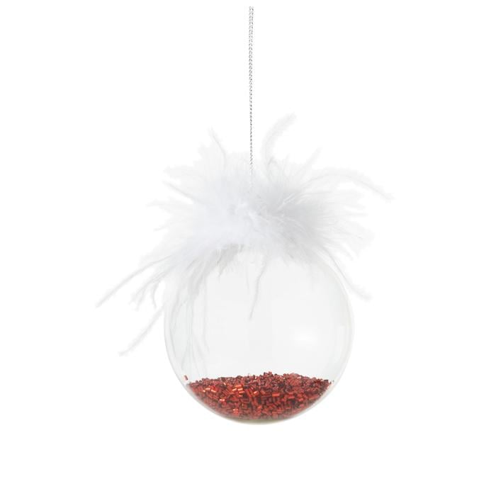 WHITE FLUFFY AĞAÇ SÜSÜ 8 CM