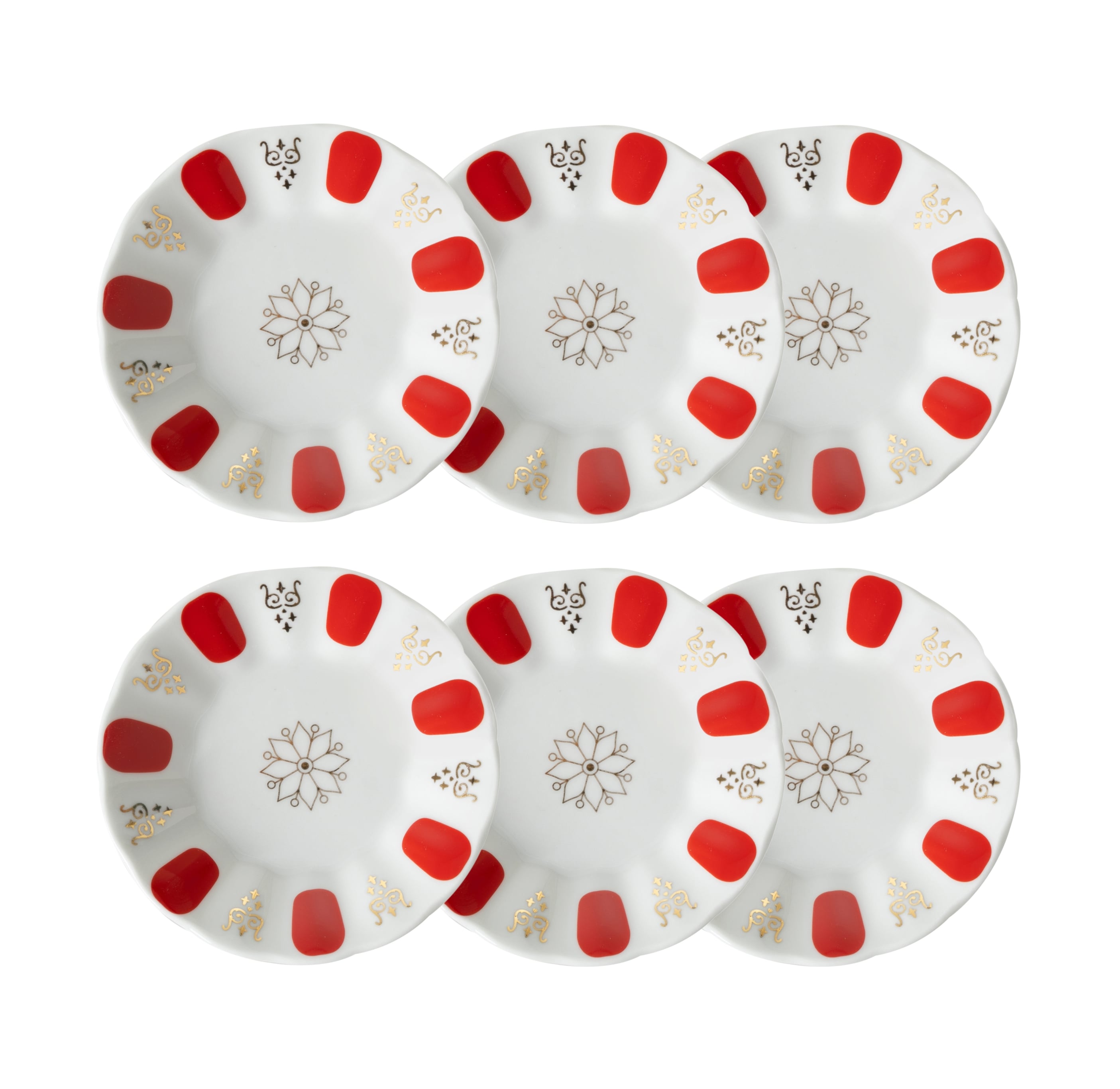 ACEM ÇAY TABAĞI - KIRMIZI 6 LI