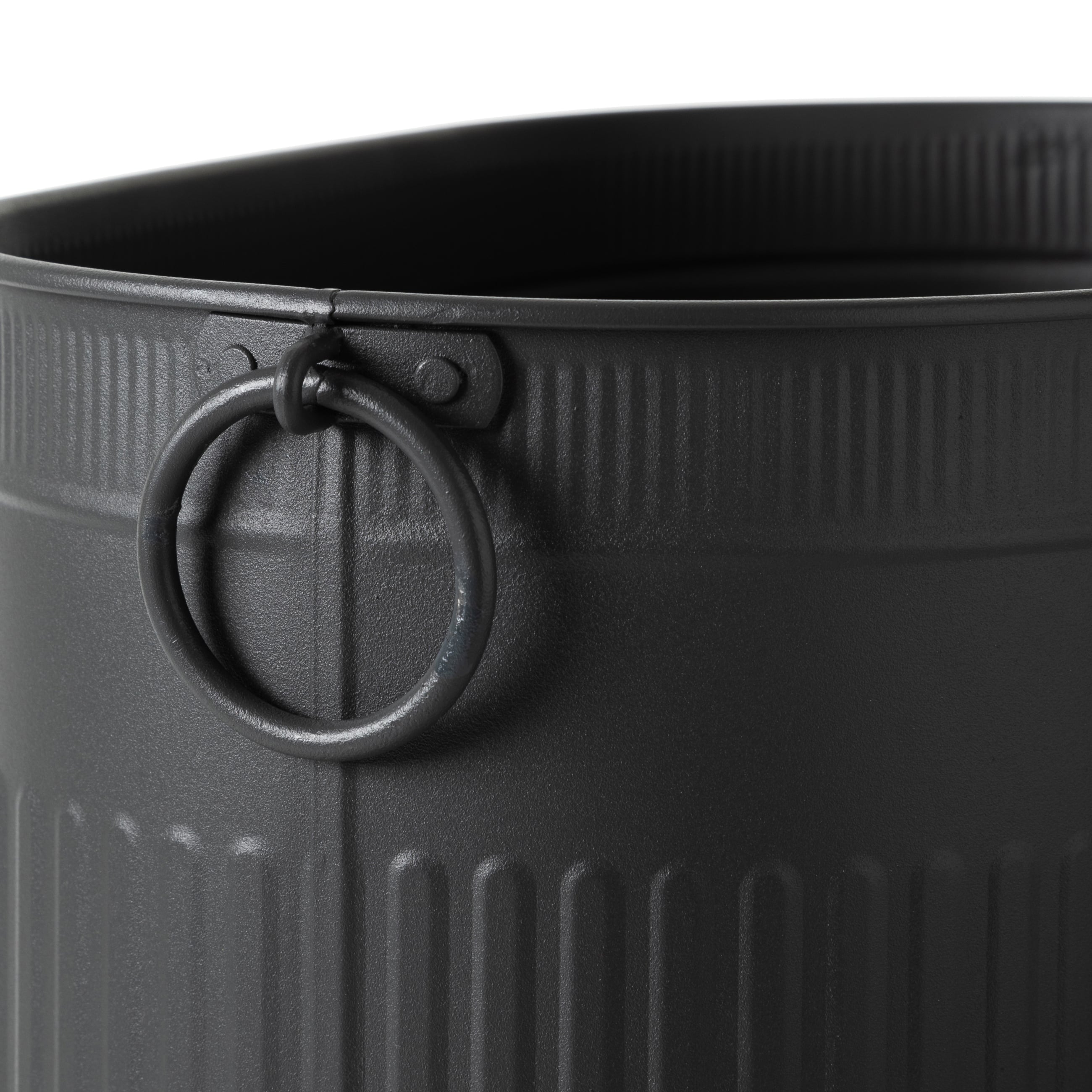 SİYAH KATLANABİLİR AYAKLI ODUN KOVASI 55 CM