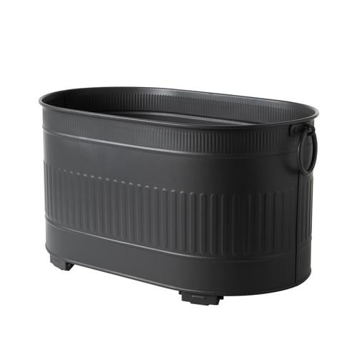 SİYAH KATLANABİLİR AYAKLI ODUN KOVASI 55 CM