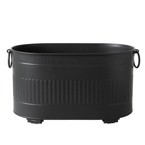 SİYAH KATLANABİLİR AYAKLI ODUN KOVASI 55 CM