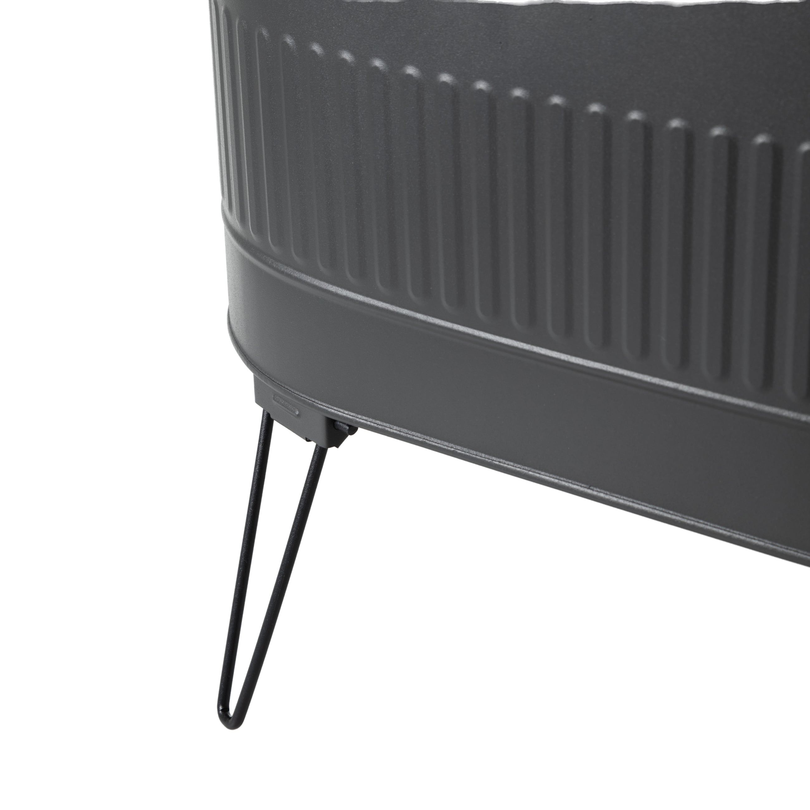 SİYAH KATLANABİLİR AYAKLI ODUN KOVASI 55 CM