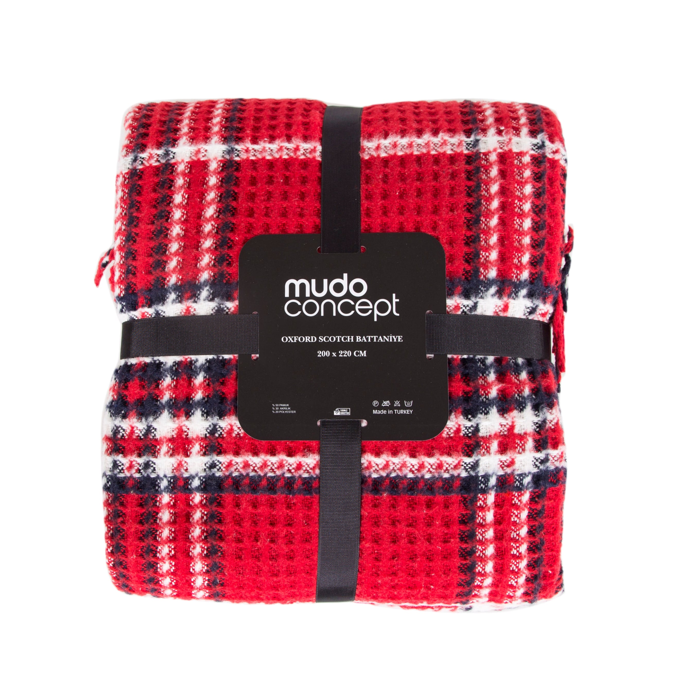 OXFORD KARELİ BATTANİYE ÇİFT KİŞİLİK KIRMIZI 200X220