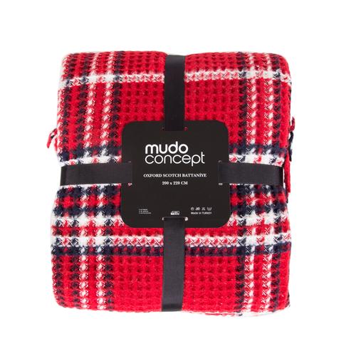  OXFORD KARELİ BATTANİYE ÇİFT KİŞİLİK KIRMIZI 200X220