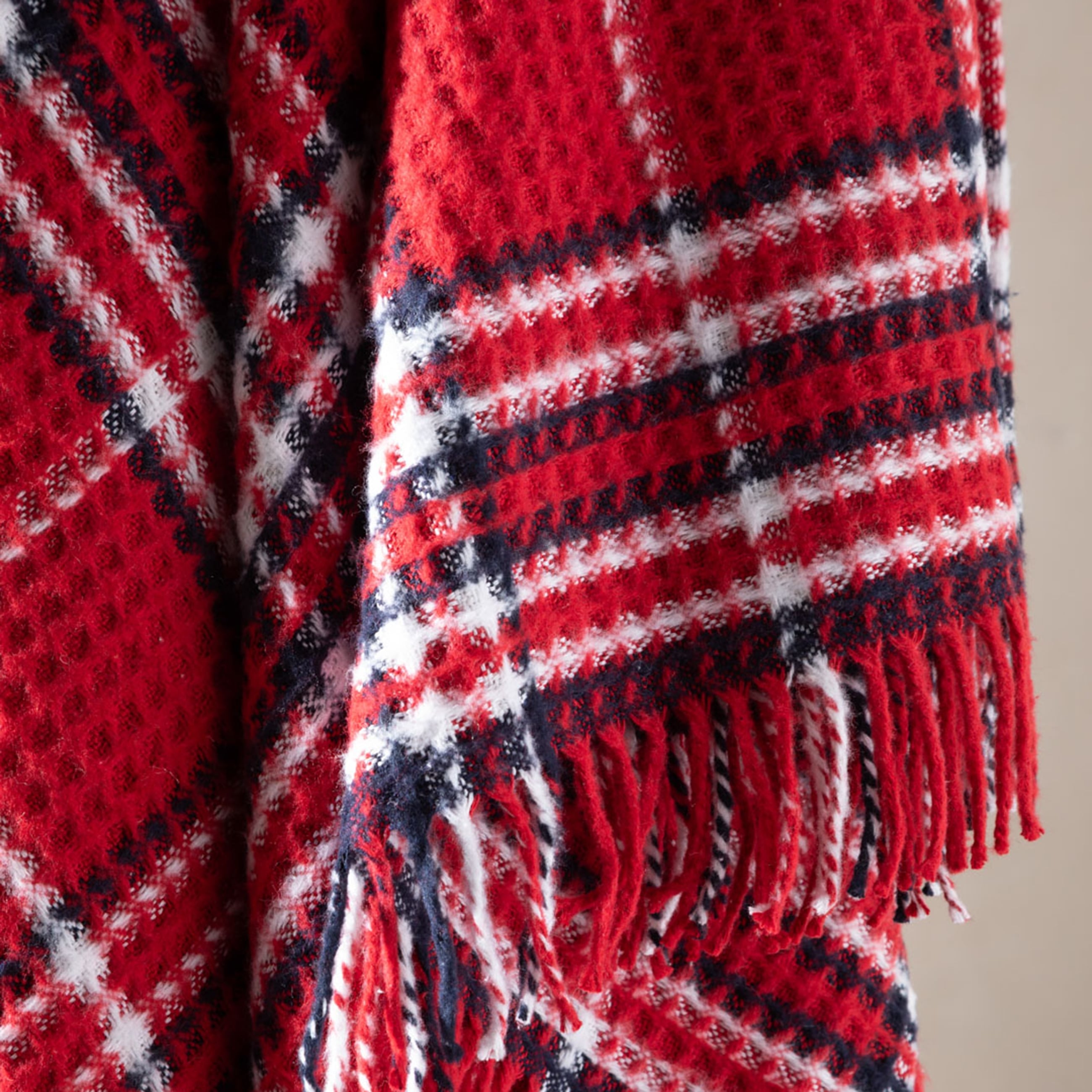 OXFORD KARELİ BATTANİYE ÇİFT KİŞİLİK KIRMIZI 200X220