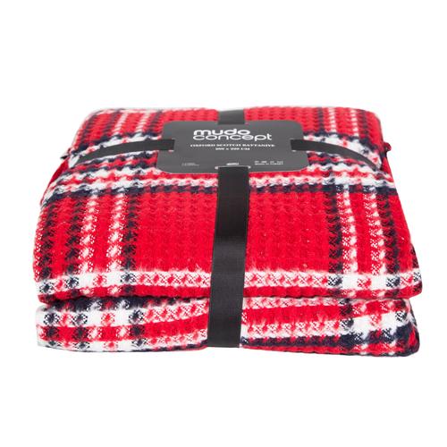 OXFORD KARELİ BATTANİYE ÇİFT KİŞİLİK KIRMIZI 200X220