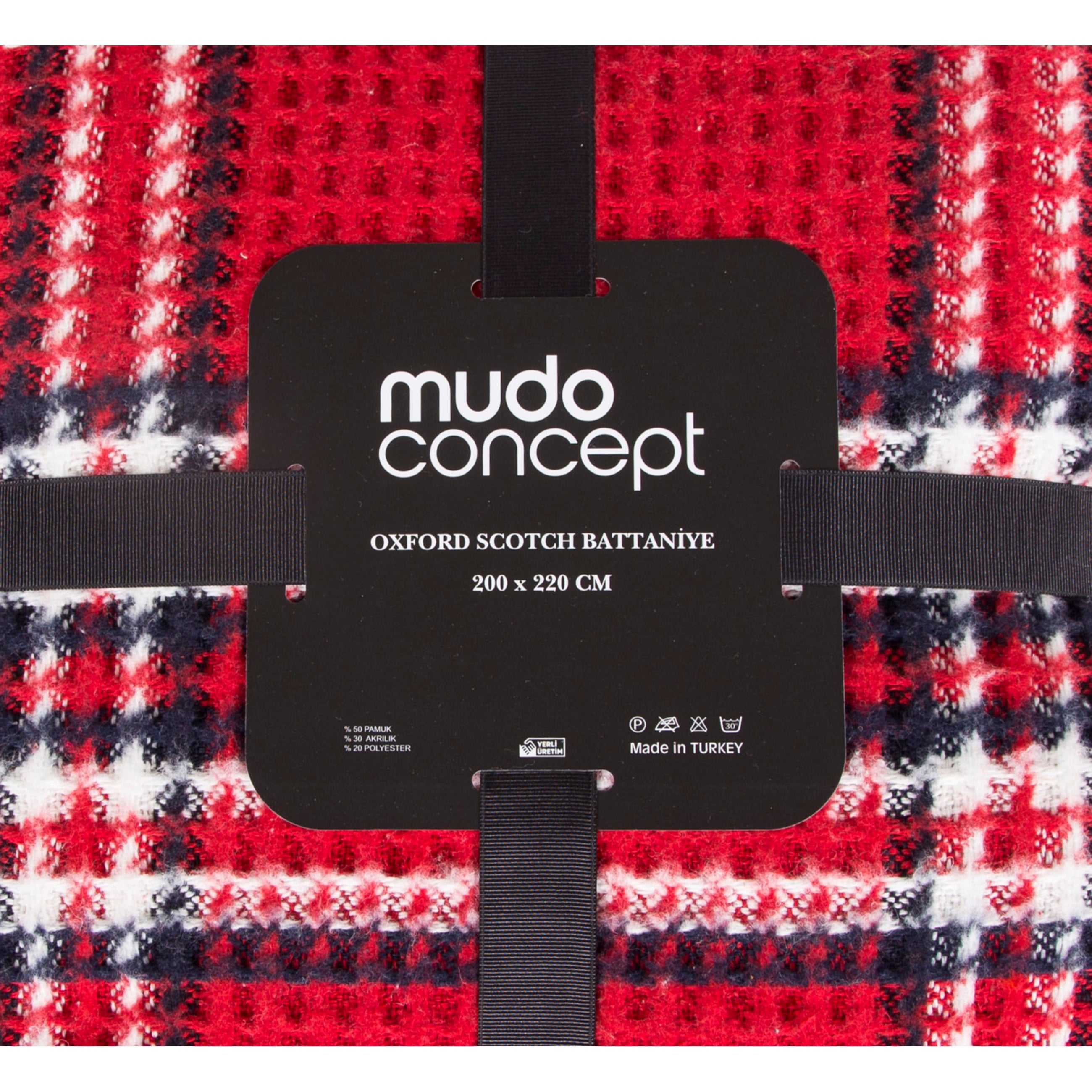 OXFORD KARELİ BATTANİYE ÇİFT KİŞİLİK KIRMIZI 200X220