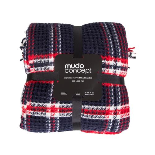  OXFORD KARELİ BATTANİYE ÇİFT KİŞİLİK LACİVERT 200x220