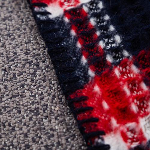  OXFORD KARELİ DİZ ÜSTÜ BATTANİYE LACİVERT 130x170