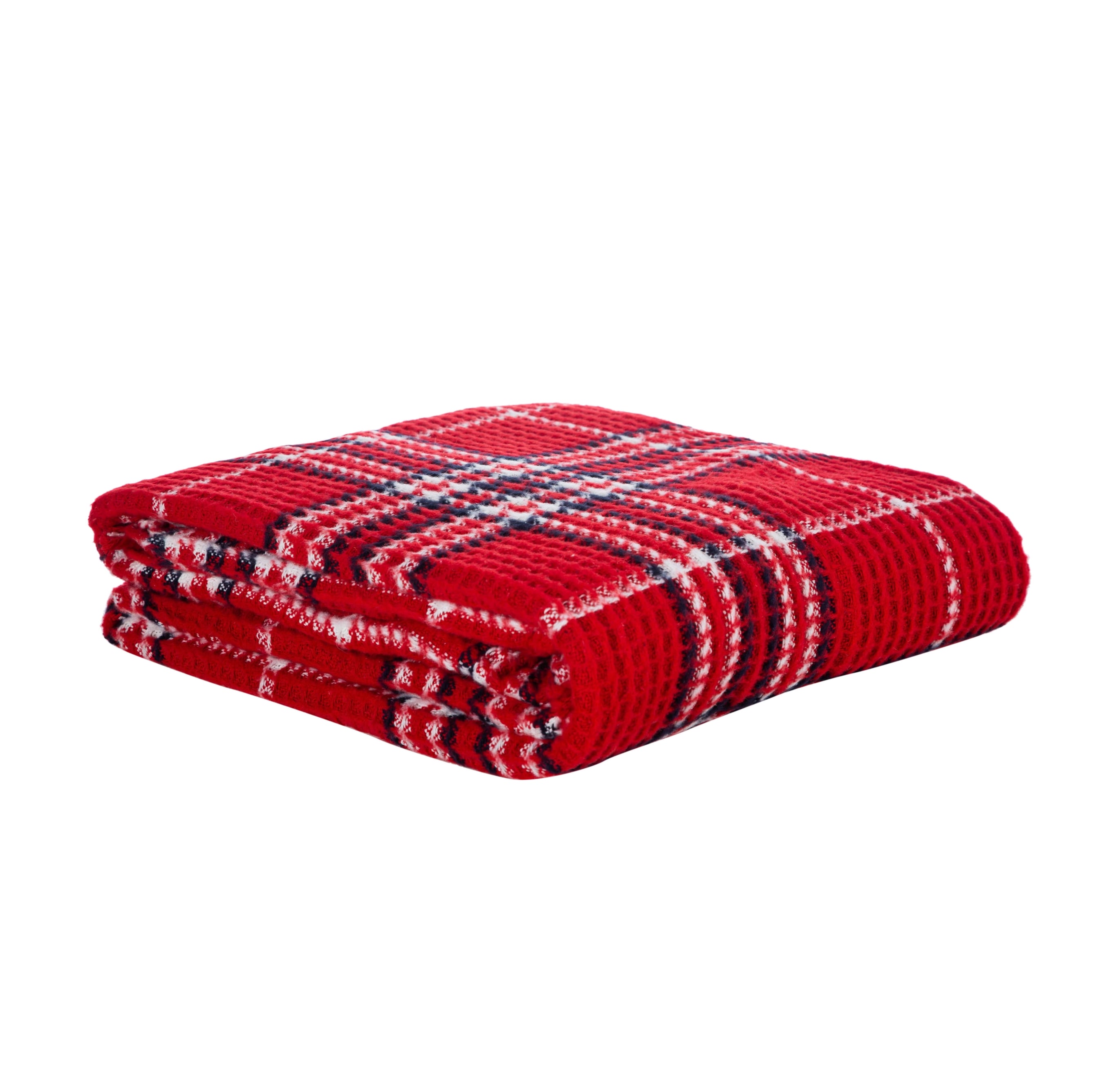 OXFORD KARELİ DİZ ÜSTÜ BATTANİYE KIRMIZI 130X170