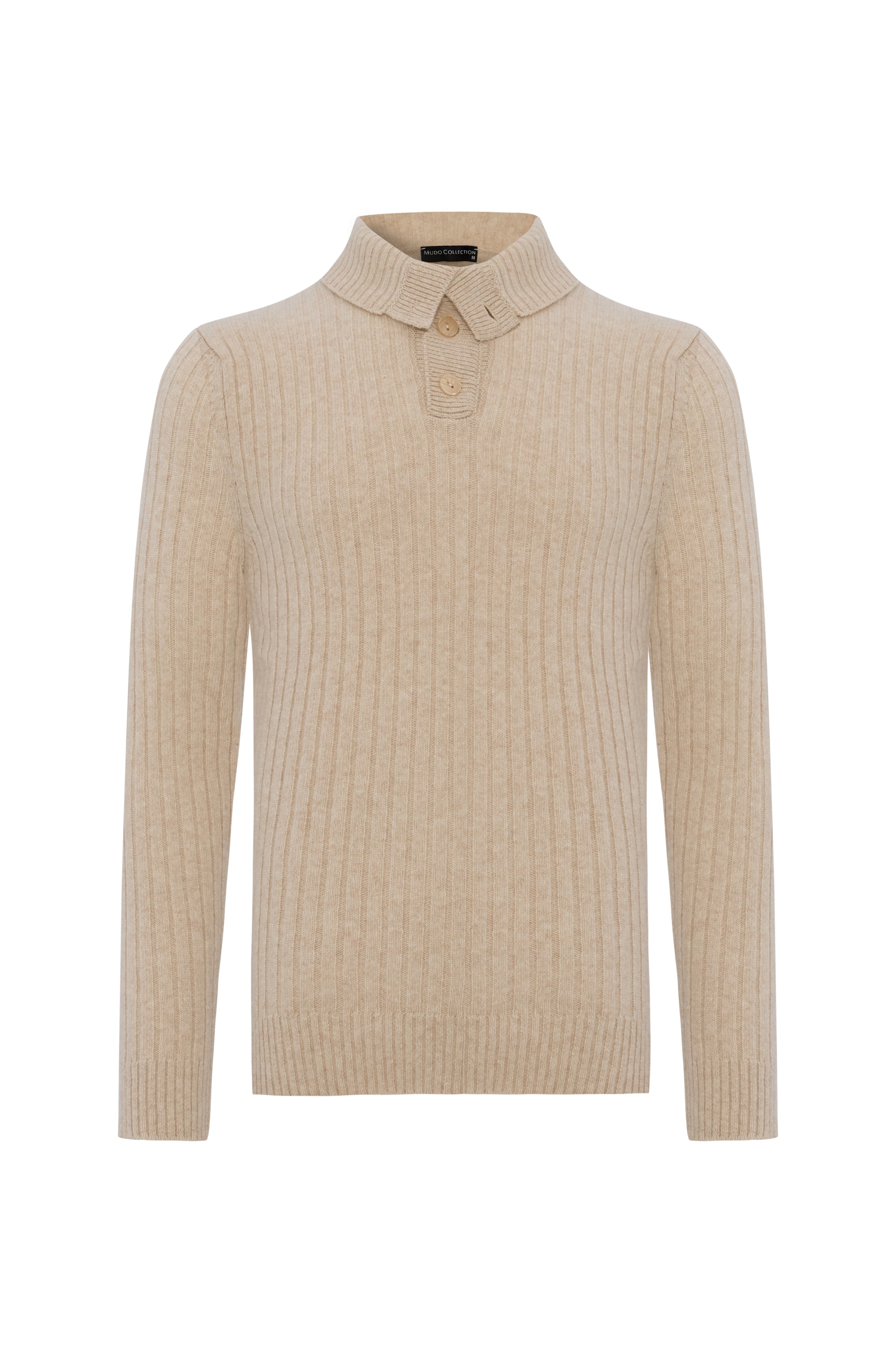 DÜĞMELİ POLO YAKA YÜN KAZAK