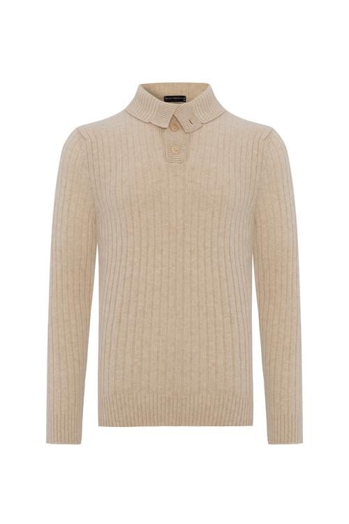  DÜĞMELİ POLO YAKA YÜN KAZAK