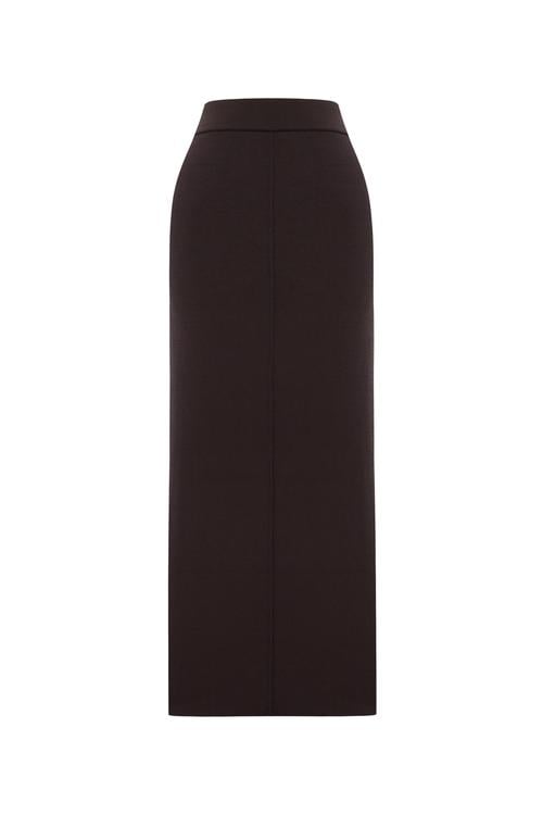 YIRTMAÇLI TRİKO MİDİ ETEK