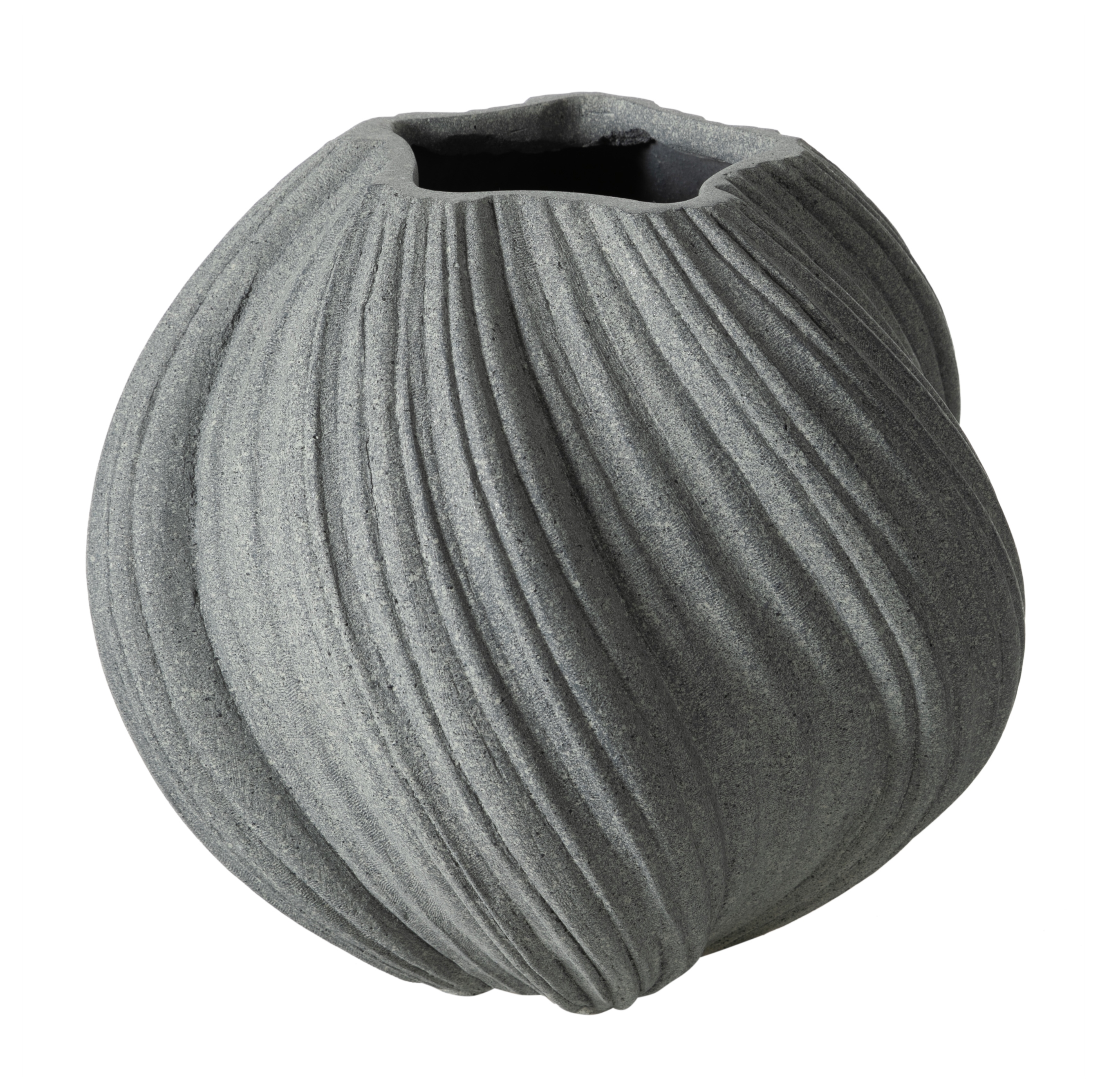 SPIRAL VAZO GRİ 34X32CM