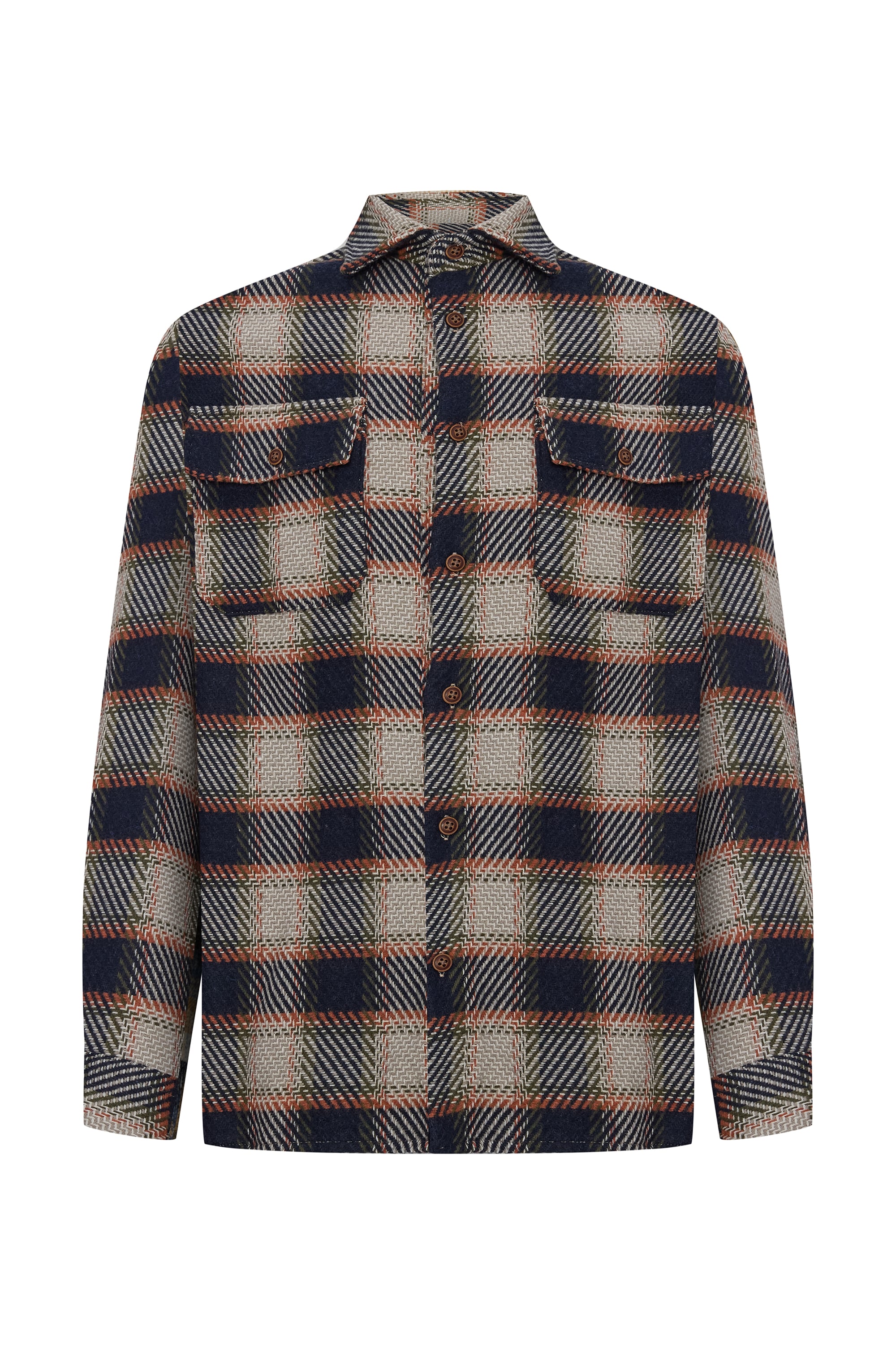 ÇİFT CEPLİ DOKULU REGULAR FIT UZUN KOLLU GÖMLEK