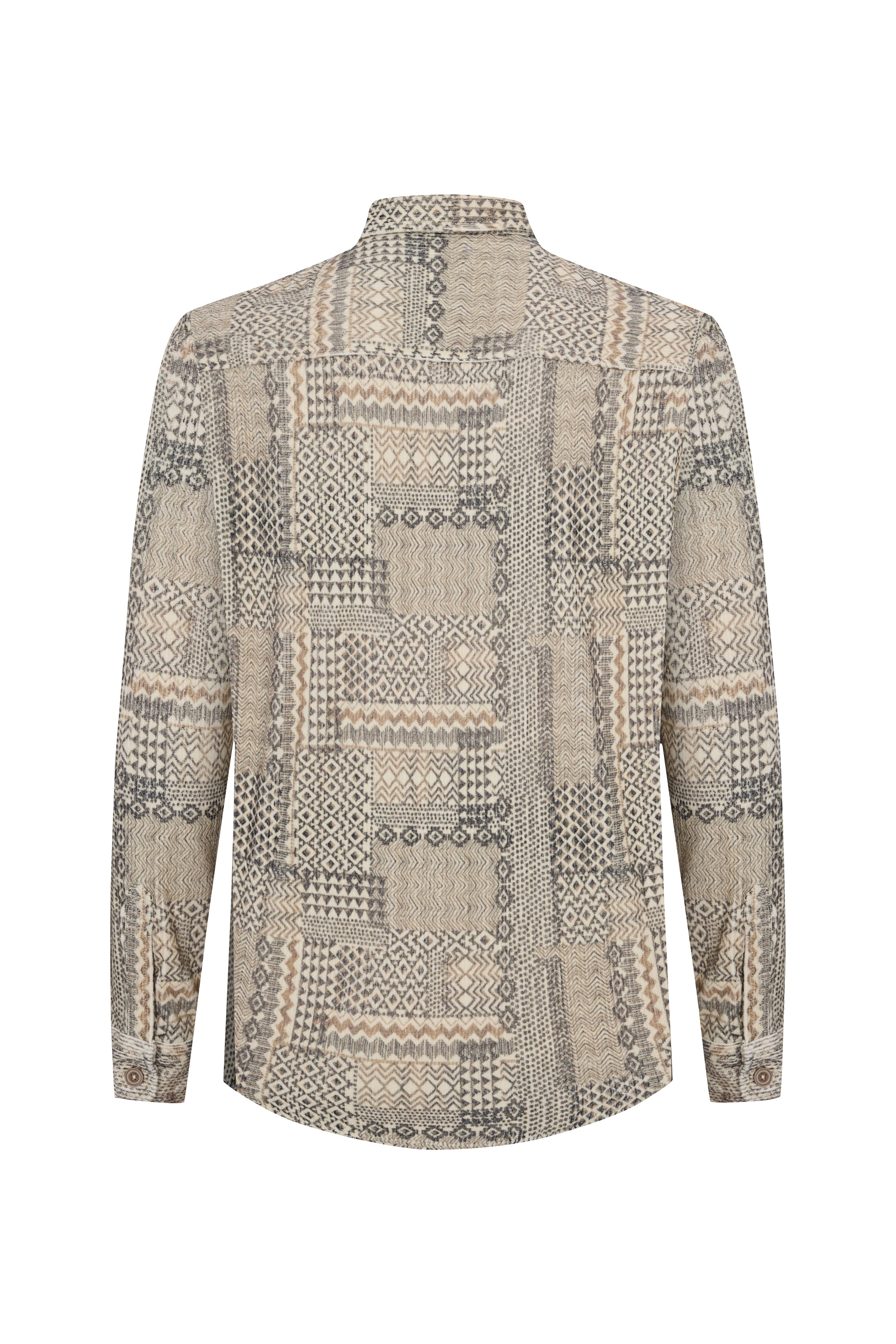 ETNİK BASKILI REGULAR FIT UZUN KOLLU GÖMLEK