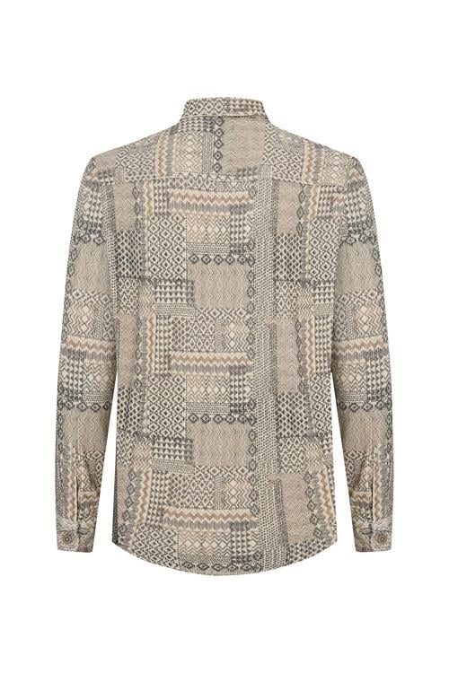  ETNİK BASKILI REGULAR FIT UZUN KOLLU GÖMLEK